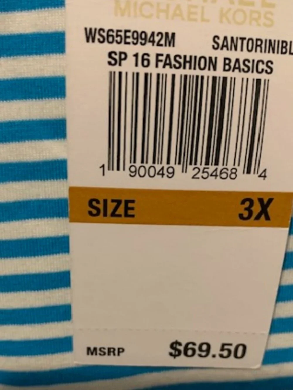 NWT Michael Kors striped top